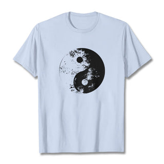 Buddha Gift Yin Yang Tai Chi Pattern Cotton Tee T-shirt