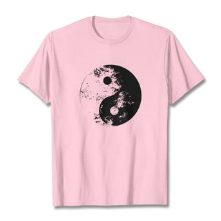 Buddha Gift Yin Yang Tai Chi Pattern Cotton Tee T-shirt