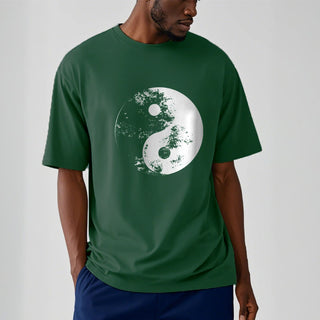 Buddha Gift Yin Yang Tai Chi Pattern Cotton Tee T-shirt
