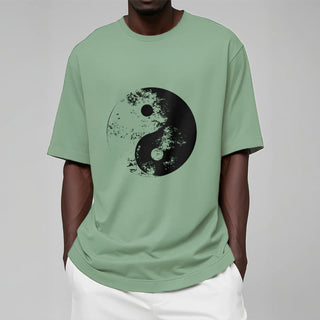 Buddha Gift Yin Yang Tai Chi Pattern Cotton Tee T-shirt