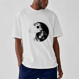 Buddha Gift Yin Yang Tai Chi Pattern Cotton Tee T-shirt