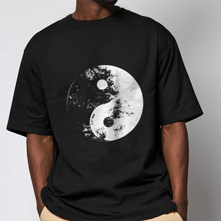 Buddha Gift Yin Yang Tai Chi Pattern Cotton Tee T-shirt
