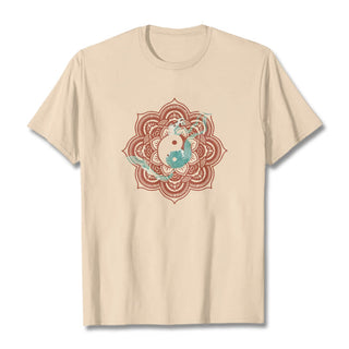 Buddha Gift Mandala Yin Yang Cotton Tee T-shirt