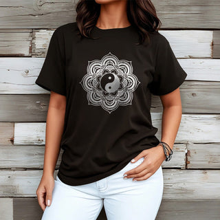 Buddha Gift Mandala Yin Yang Cotton Tee T-shirt