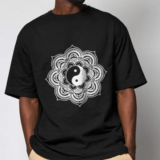 Buddha Gift Mandala Yin Yang Cotton Tee T-shirt