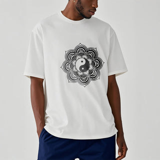 Buddha Gift Mandala Yin Yang Cotton Tee T-shirt