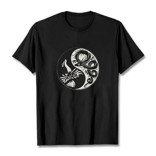 Buddha Gift Phoenix Yin Yang Cotton Tee T-shirt