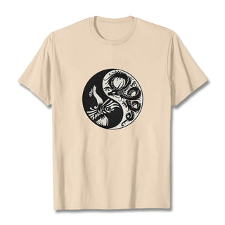 Buddha Gift Phoenix Yin Yang Cotton Tee T-shirt