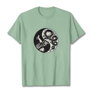 Buddha Gift Phoenix Yin Yang Cotton Tee T-shirt