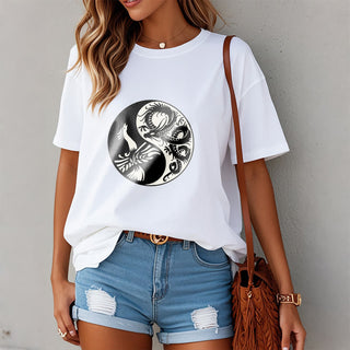 Buddha Gift Phoenix Yin Yang Cotton Tee T-shirt