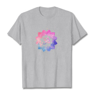 Buddha Gift Om Colorful Lotus Cotton Tee T-shirt