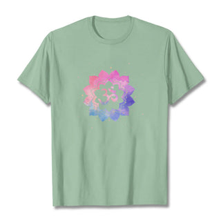 Buddha Gift Om Colorful Lotus Cotton Tee T-shirt