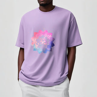 Buddha Gift Om Colorful Lotus Cotton Tee T-shirt