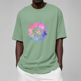 Buddha Gift Om Colorful Lotus Cotton Tee T-shirt