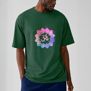 Buddha Gift Om Colorful Lotus Cotton Tee T-shirt