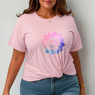 Buddha Gift Om Colorful Lotus Cotton Tee T-shirt