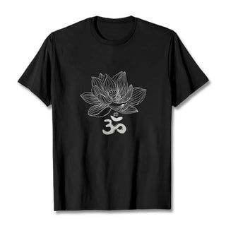 Buddha Gift Om Lotus Sketch Cotton Tee T-shirt