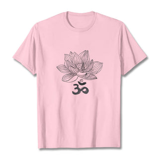 Buddha Gift Om Lotus Sketch Cotton Tee T-shirt