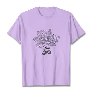 Buddha Gift Om Lotus Sketch Cotton Tee T-shirt