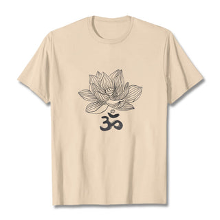 Buddha Gift Om Lotus Sketch Cotton Tee T-shirt