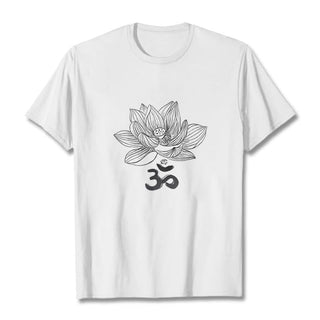 Buddha Gift Om Lotus Sketch Cotton Tee T-shirt