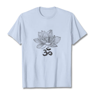 Buddha Gift Om Lotus Sketch Cotton Tee T-shirt