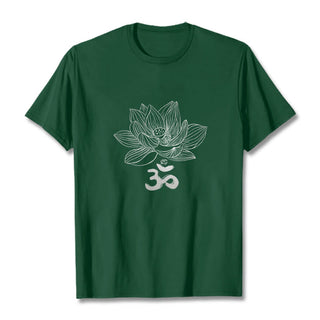 Buddha Gift Om Lotus Sketch Cotton Tee T-shirt