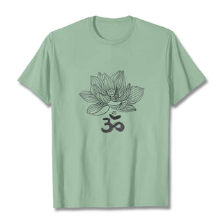 Buddha Gift Om Lotus Sketch Cotton Tee T-shirt