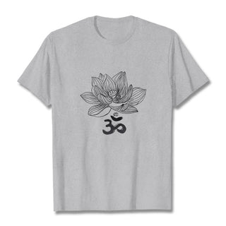 Buddha Gift Om Lotus Sketch Cotton Tee T-shirt