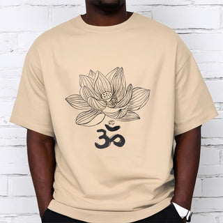 Buddha Gift Om Lotus Sketch Cotton Tee T-shirt