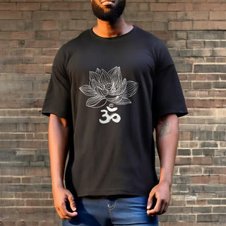 Buddha Gift Om Lotus Sketch Cotton Tee T-shirt
