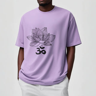 Buddha Gift Om Lotus Sketch Cotton Tee T-shirt