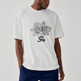 Buddha Gift Om Lotus Sketch Cotton Tee T-shirt