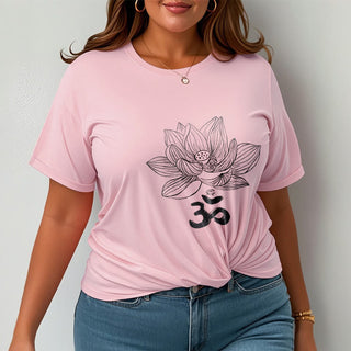 Buddha Gift Om Lotus Sketch Cotton Tee T-shirt