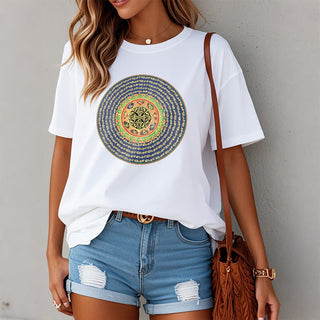 Buddha Gift 108 Om Mani Padme Hum Mantra Sanskrit Tee T-shirt