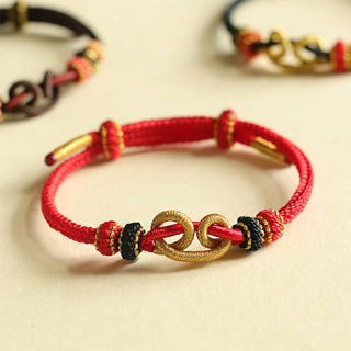Buddha Gift Handmade Ingot Pattern Braided String Protection Bracelet