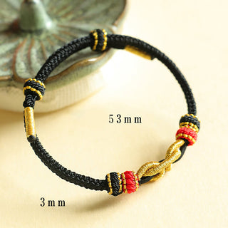 Buddha Gift Handmade Ingot Pattern Braided String Protection Bracelet