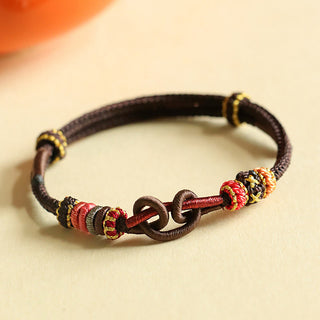 Buddha Gift Handmade Ingot Pattern Braided String Protection Bracelet