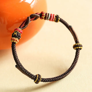 Buddha Gift Handmade Ingot Pattern Braided String Protection Bracelet