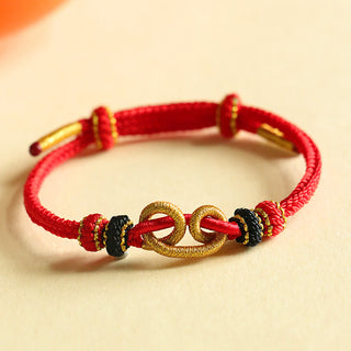 Buddha Gift Handmade Ingot Pattern Braided String Protection Bracelet