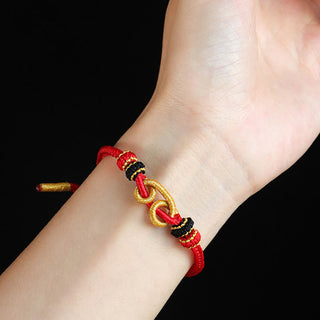 Buddha Gift Handmade Ingot Pattern Braided String Protection Bracelet