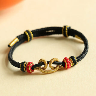 Buddha Gift Handmade Ingot Pattern Braided String Protection Bracelet