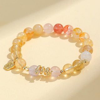 Buddha Gift Various Crystal Pink Crystal Amethyst Year Of The Snake Lucky Bracelet