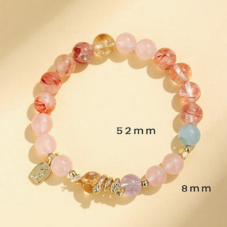 Buddha Gift Various Crystal Pink Crystal Amethyst Year Of The Snake Lucky Bracelet