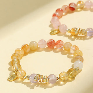 Buddha Gift Various Crystal Pink Crystal Amethyst Year Of The Snake Lucky Bracelet