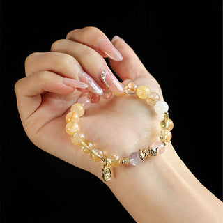 Buddha Gift Various Crystal Pink Crystal Amethyst Year Of The Snake Lucky Bracelet