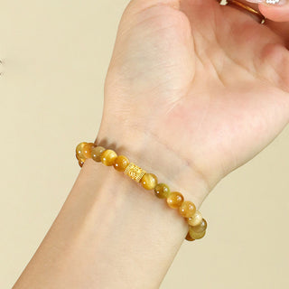 Buddha Gift Tiger Eye Fu Character Bamboo Koi Fish Lotus Om Mani Padme Hum Protection Bracelet