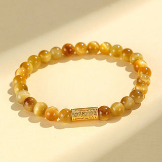Buddha Gift Tiger Eye Fu Character Bamboo Koi Fish Lotus Om Mani Padme Hum Protection Bracelet