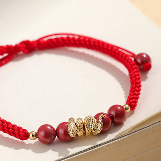 Buddha Gift Cinnabar Handmade Year Of Snake String Protection Braided Bracelet