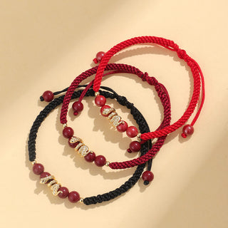 Buddha Gift Cinnabar Handmade Year Of Snake String Protection Braided Bracelet